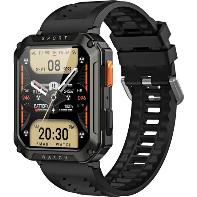 (black) FOBASE T8 PRO 2.01 Inch Men's Outdoor Rugged Military BT Call Smart Watch