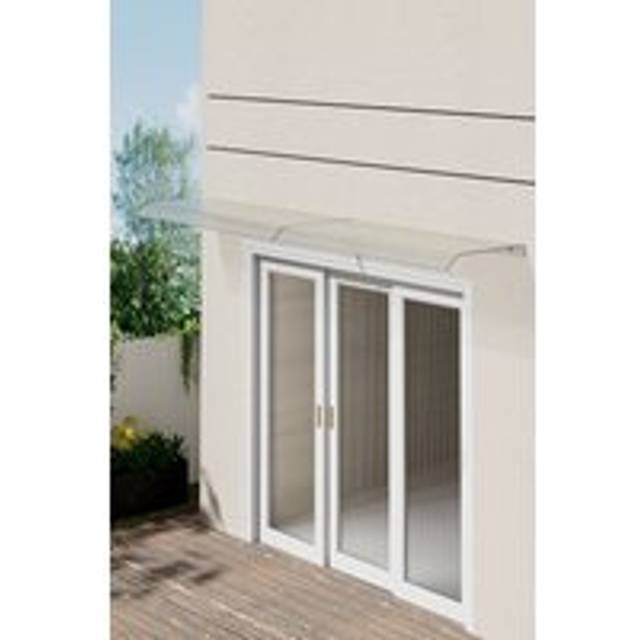 Frosted Window Door Awning Canopy Rain Cover - Clear - L