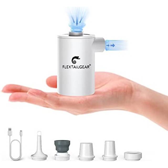 FLEXTAILGEAR MAX PUMP 2020 Portable Air Pump with 3600mAH Battery USB Rechargeable Air Pump-Quick Inflate Deflate for Air Mattress, Pool Toys, etc