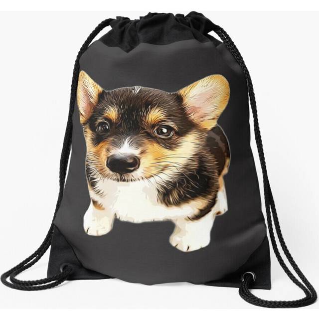 Drawstring Bag Corgi Tri Color Puppy Dog Sport Gym Shoe Backpack