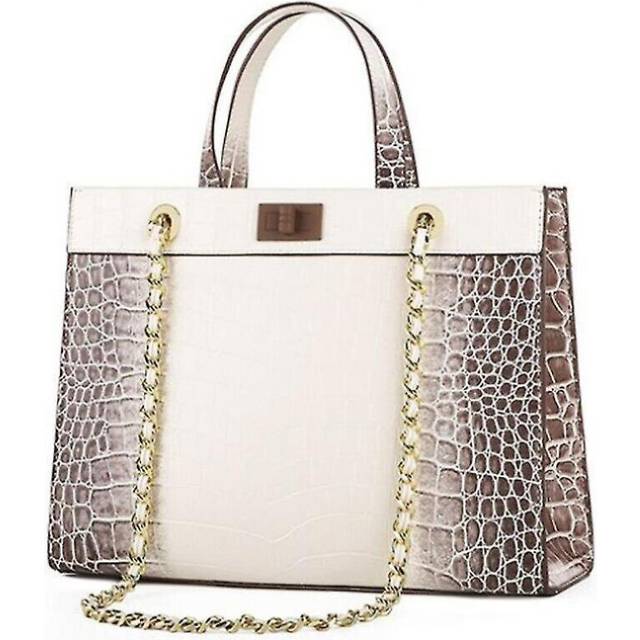 Female High Capacity Big Tote Bags For Women Andbags Pu Leather Ladies Hand Bags (white)