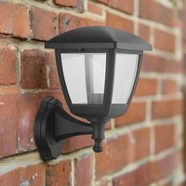 Large Black Outdoor Wall Lantern Light with Clear Diffuser IP44 Polycarbonate Coastal - One Size