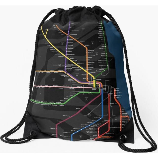 Drawstring Bag Metra System Map (Advanced) Sport Gym Shoe Backpack