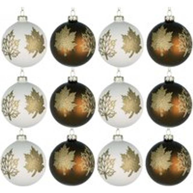 8cm Glass Baubles Christmas Tree Ornament Balls Xmas Hanging Festive Decor 12pcs