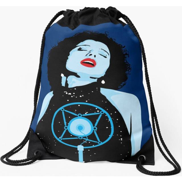 Drawstring Bag Blue Velvet - Isabella Sport Gym Shoe Backpack