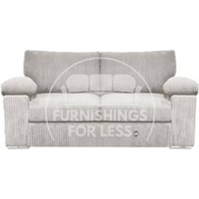 Delta Large Fabric 2 Seater Sofa With Padded Arms Jumbo Cord - Silver - One Size