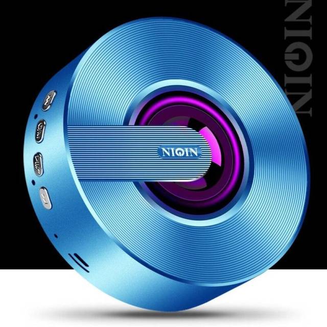 (Blue) Wireless Bluetooth Speaker Loud Mobile Phone Mini Portable Outdoor Small Steel Gun Home Audio Car
