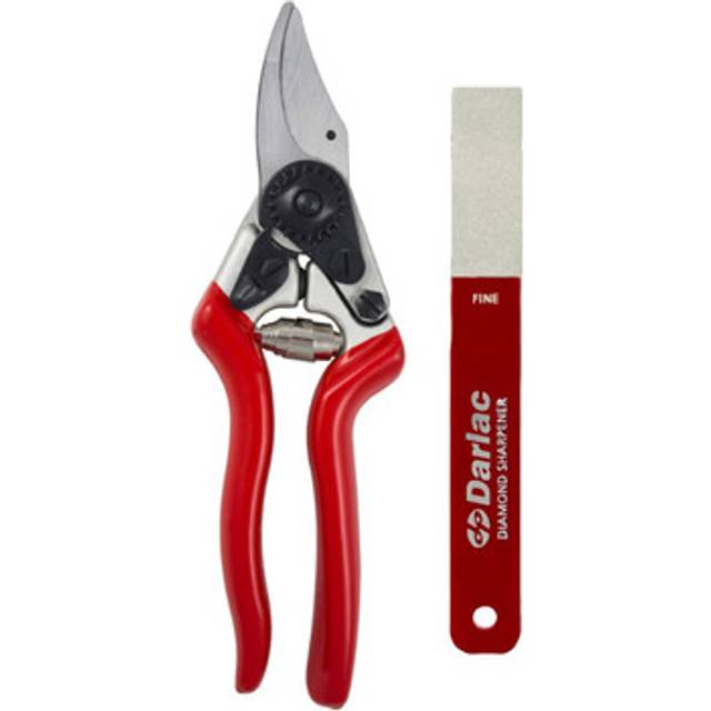 Darlac DP1034 Expert Fine Bypass Pruner & DP100F Fine Diamond Sharpener Bundle