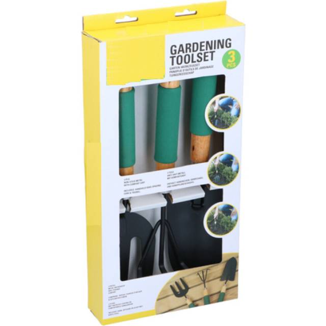 3PCS Non-Stick Metal Gardening Tools Set with Comfort Grip Handle