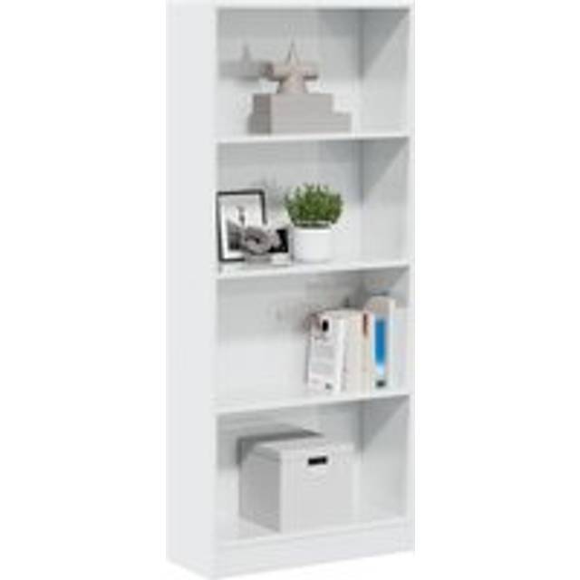 Bookcase High Gloss White 60x24x143 cm Engineered Wood - One Size