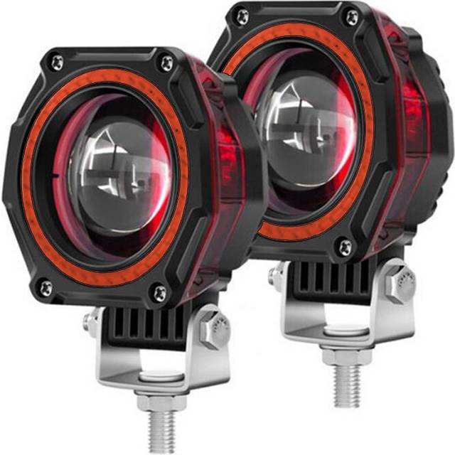 2Pcs/Pair 3 Inch Halo LED Spot Work Light Bar Pods Fog Driving Off Road