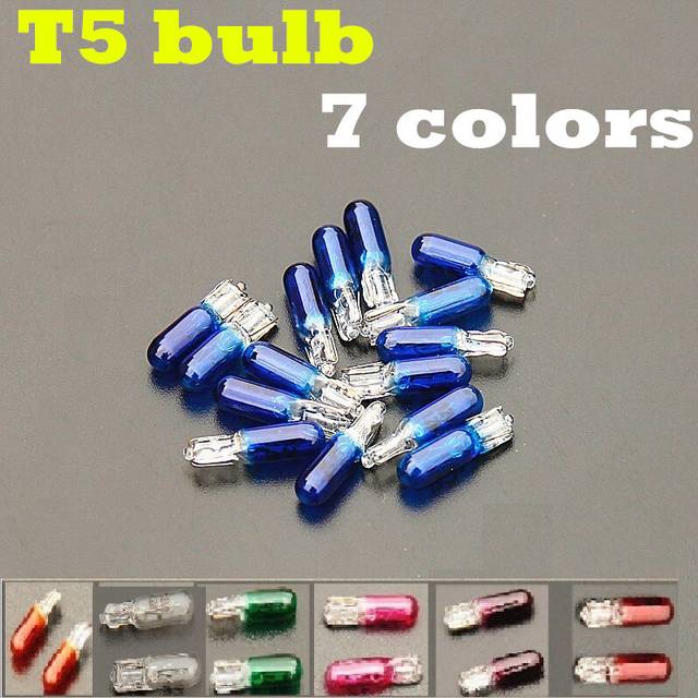 10PCS T5 W1.2W W3W Super Bright Bulbs Auto Wedge Dashboard Gauge Lamp