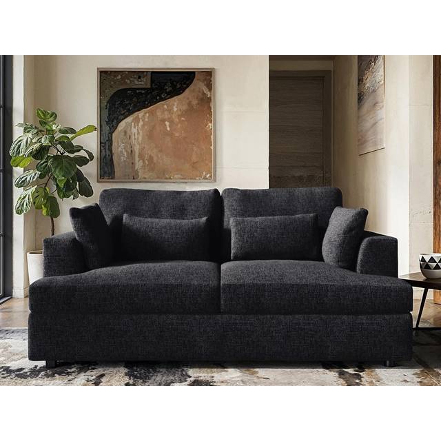 Solace+Co Solace+co Drew 2 Seater Chenille Sofa - Charcoal, Grey