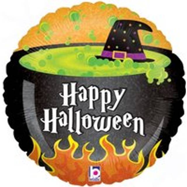 Oaktree Betallic Halloween Foil Balloon - Black/green/orange - one size