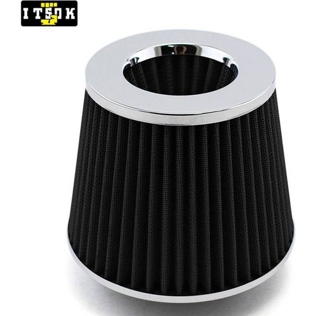 (Silver) Air Filter Cone Intake Filter 76mm Car Sponge Airfilter 3inch Universal