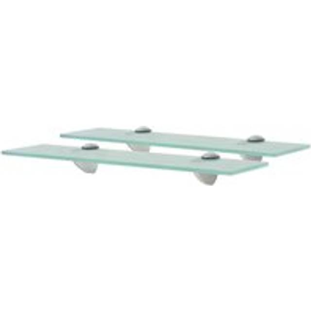 Floating Shelves 2 pcs Glass 40x10 cm 8 mm - Clear - One Size