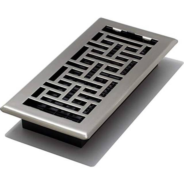 AJH410-NKL Oriental Floor Register, Brushed Nickel Finish, 4 x 10-Inch