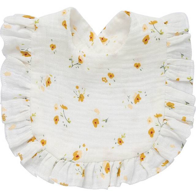 (6, One Size) Newborn Bibs Infant Burp Cloths Baby Stuff Feeding Drool Bandana Saliva Towel Toddler Ruffle Floral Bib Baby Accessories