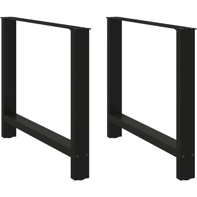 vidaXL Dining Table Legs Black 2 pcs 90x(72-73) cm Steel