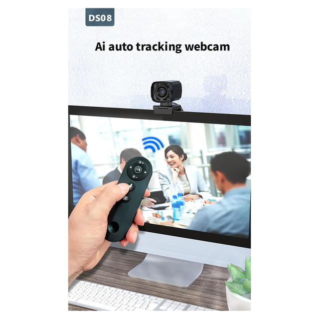 Webcam 1080P Auto Tracking Streaming Camera Mini Cameras Teaching Webcam 1080P 30Fps Webcam with Remote Control Camera