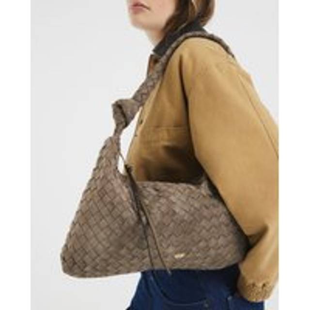River Island Womens Khaki Knot Handle Woven Slouch Bag - One Size