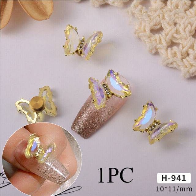 Crystal 3D Nail Art Decoration Moving Butterfly Rhinestone Gems Charms Decor DIY