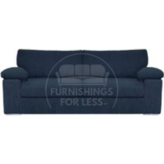 Delta Large Fabric 3 Seater Sofa With Padded Arms Jumbo Cord - Blue - One Size