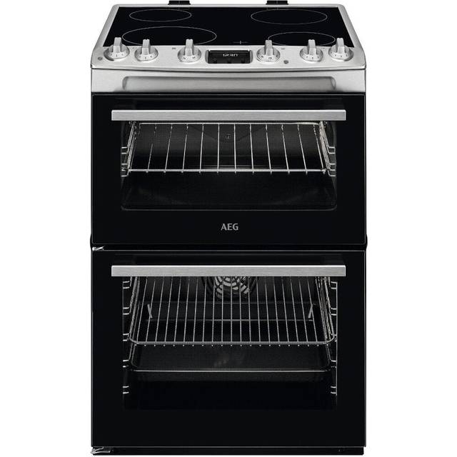 AEG 5000 Series CCX6540ACM 60cm Double Oven Ceramic Electric Cooker - Stainless Steel