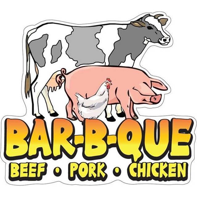 SignMission B-120 Bar-B-Que Beef Pork Chicken19 120 in. Bar-B-Que Beef Pork Chicken Banner with Concession Stand Food Truck Single Sided