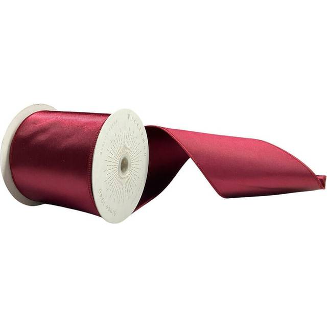 Vickerman QTX241119 4 in. x 10 Yards Wine Satin Ribbon