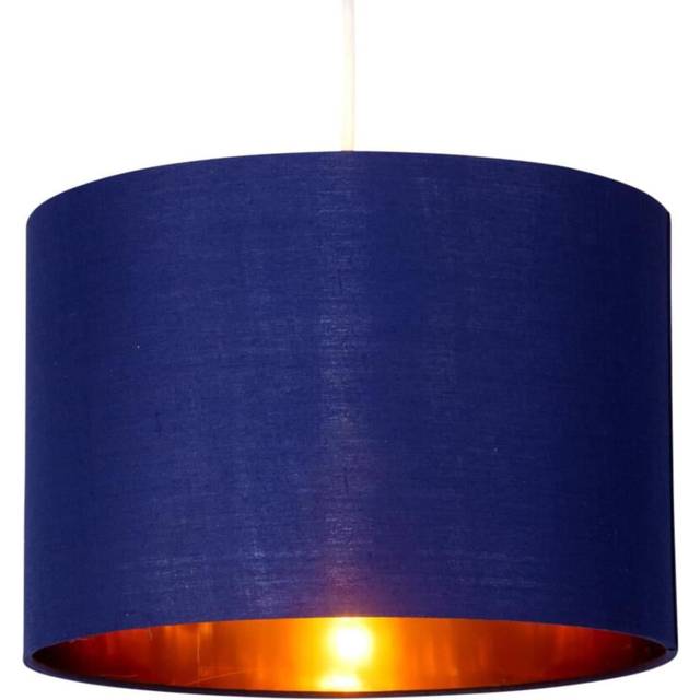 Modern navy blue easy fit ceiling light shade pendant with gold inner