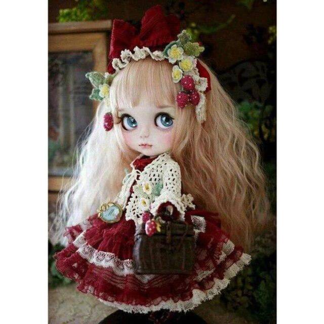 (20X30CM, Yellow) Diamond Painting Full Round Drill Doll Diamond Embroidery Rhinestone Mosaic Decor Home Art