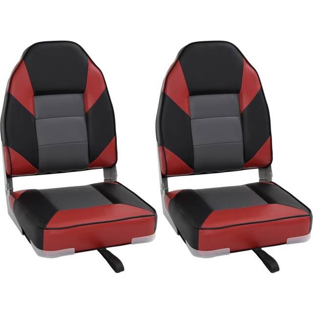 vidaXL Foldable Boat Seats 2pcs with High Back 39x43x58 cm - red and black