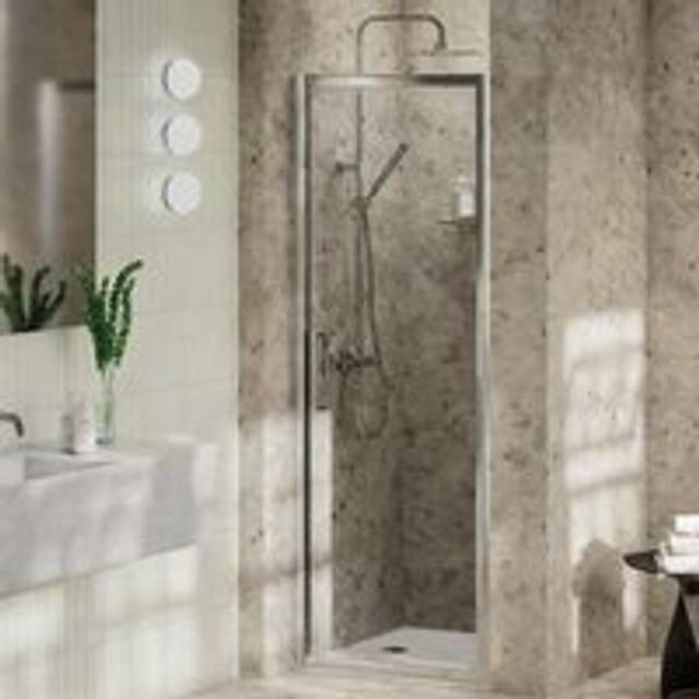 Pluvia 8mm Pivot Shower Door - 900 x 2000mm - Silver - One Size