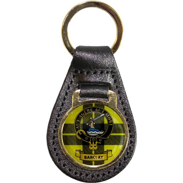 Leather Key Fob Scottish Family Clan Crest Barclay Made in Scotland