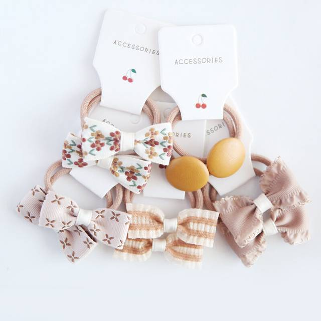 (10Pcs-K5) Baby Hair Band Girls Ties Bows Elastic Rubber Band Scrunchies Elastique Cheveux Fille Haar Kids Hair Accessories For Children