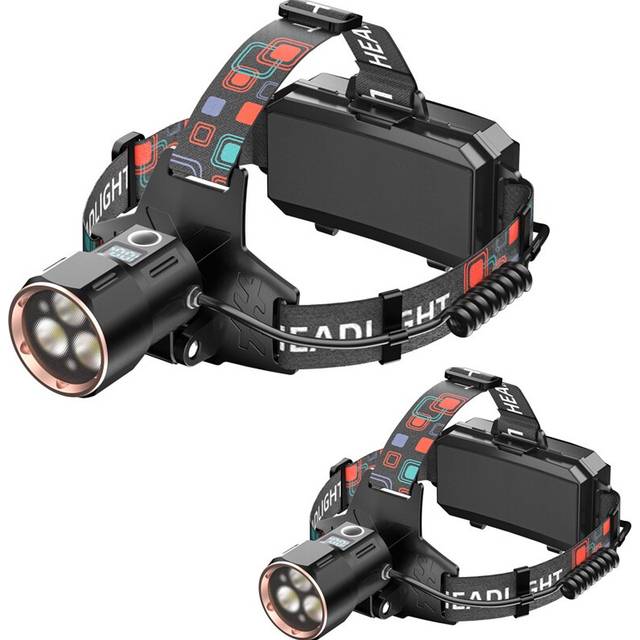 Chronus Rechargeable Headlamps 2Pack, 990000Lm Super Bright Head Lamp, 90Angle Head Lights For Forehead, 4Mode Led Headlamp Rechargeable,Adjustable