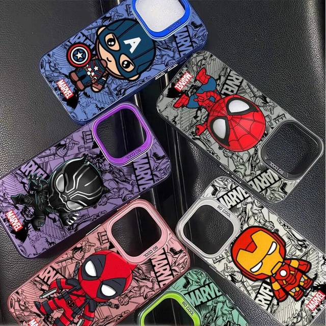 Cartoon Spiderman Groot Phone Case For iPhone 15 Pro Max 14 Plus 13 12 11 Pro X-as the picture-for iPhone 14 Pro