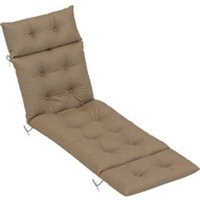 Outsunny Sun Lounger Cushion Only - Garden Lounge Chair Cushion - Khaki | TJ Hughes