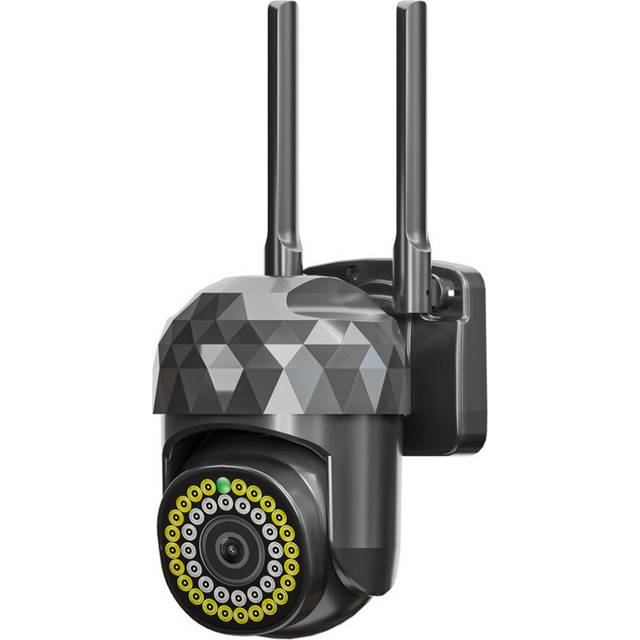 (Black) HD 2MP WIFI IP Camera Waterproof Infrared Full Color Night Vision Security Camera with 39 Lights