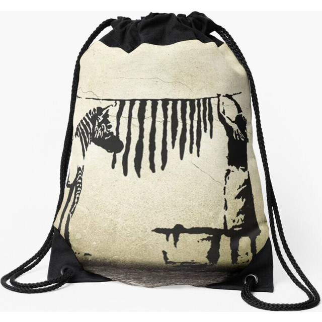 Drawstring Bag Banksy Decal Zebra Stripes Washing Sport Gym Shoe Backpack