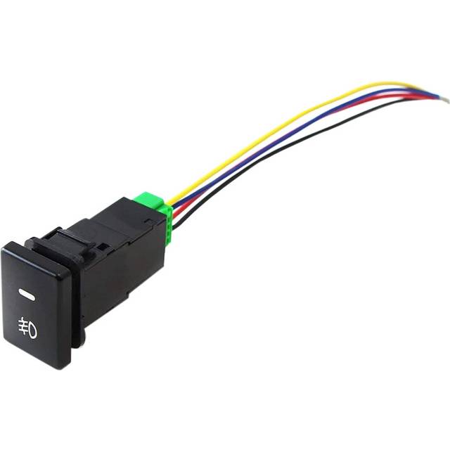 4-Pole 12V Push Button Switch with LED Background Indicator Lights for Fog Lights DRL LED Light Bar(33x22mm)