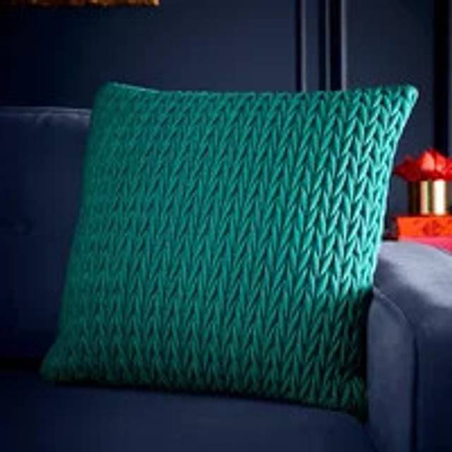 Laurence Llewelyn-Bowen Amory Textured Weave Filled Cushion 43cm x 43cm Jade - Green