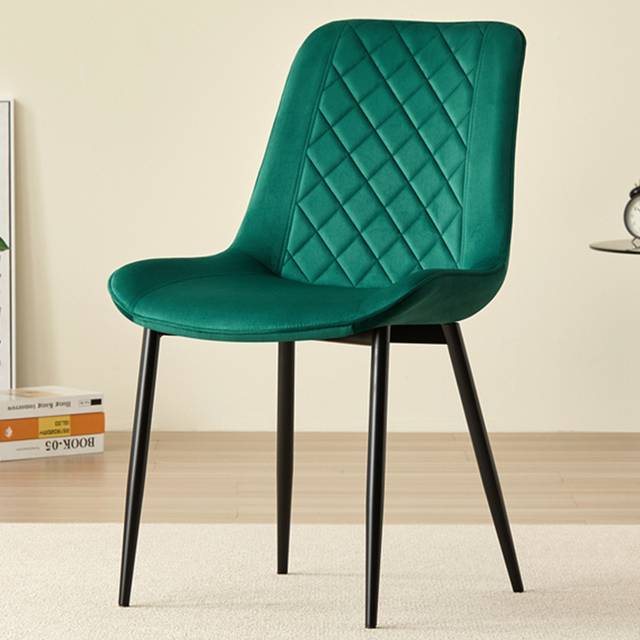Amelia Velvet Comfort Dining Chairs - Green - Set of 2 - One Size
