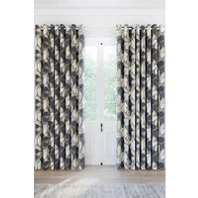 'Otto' Cotton Lined Curtains - Beige - 228cm width x 183cm drop