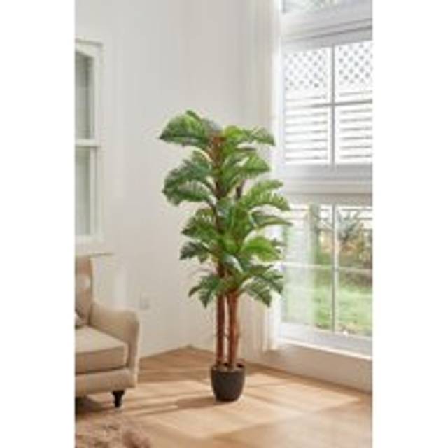 2m H Decorative Artificial Fern Plant in Planter - Green - One Size