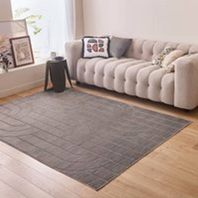 Area Rugs for Living Room Bedroom Kitchen with Modern Geometric Design in Grey Cream Beige 6070 - 200cm x 290cm