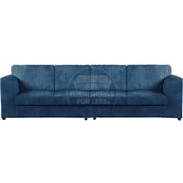 Luxor Long Fabric Jumbo Cord 4 Seater Sofa - Full Back - Blue - One Size