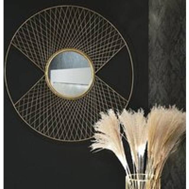 70cm Mirror with Metal Frame - Gold - One Size