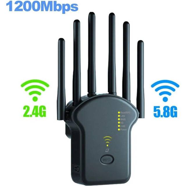 1200Mbps Wireless WiFi Repeater WIFI Extender WiFi Booster 2.4G/5G Network Amplifier 360° Full Coverage Signal For Small Office - 2.4G 300M White